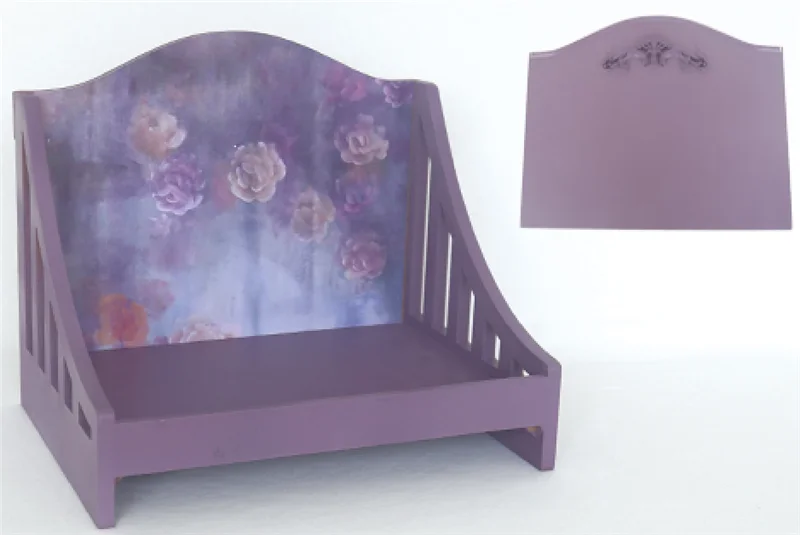 Dvotinst Newborn Photography Props for Baby Vintage Floral Wooden Posing Cribs Retro Bed Fotografia Studio Shooting Photo Props enlarge