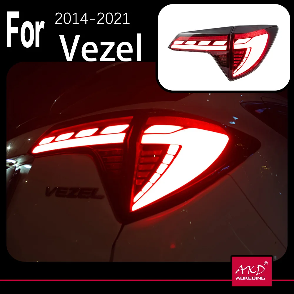 

AKD Car Model For 15-21 HRV HR-V Vezel Tail Lights With Sequential Turn Signal Start Animation Brake Parking Lighthouse Facelift