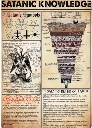 Знания satolic металлический жестяной знак мужская пещера искусство на стену дьявол