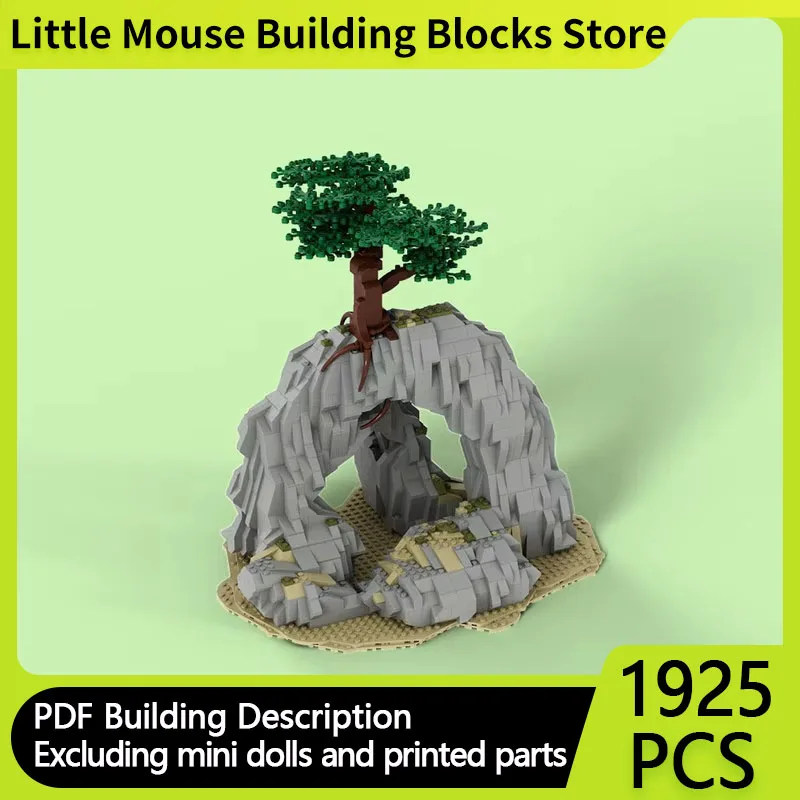 Популярный вид на улицу MOC Building Brick The Thriving Tree On Rocks Модульная технология Подарок