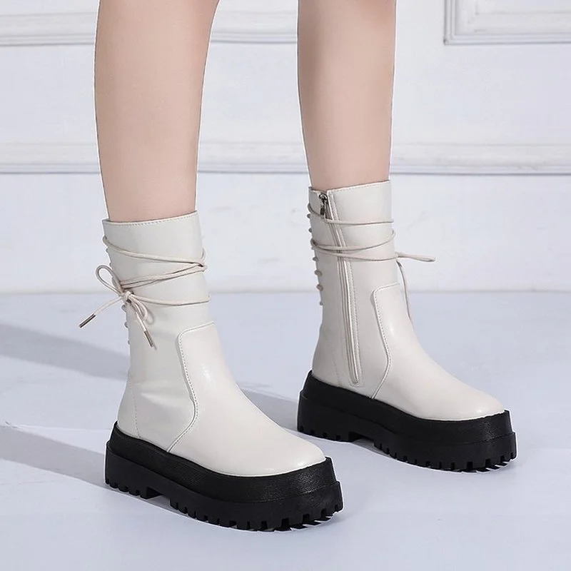 

Женские ботинки, модные крутые ботильоны на молнии сбоку, осенне-зимняя повседневная обувь на толстом каблуке, женские мотоциклетные ботин...