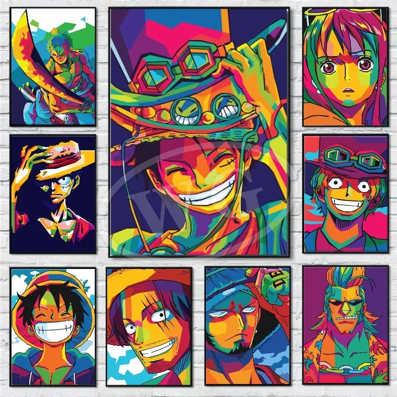 Цельный плакат с изображением обезьяны д Луффи из японской анимации подвесная