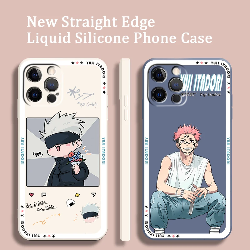

Anime Jujutsu Kaisen Comics Liquid Rope Phone Case For Apple IPhone 14 13 12 Mini 11 Pro XS MAX XR X 8 7 Plus SE Soft Cover