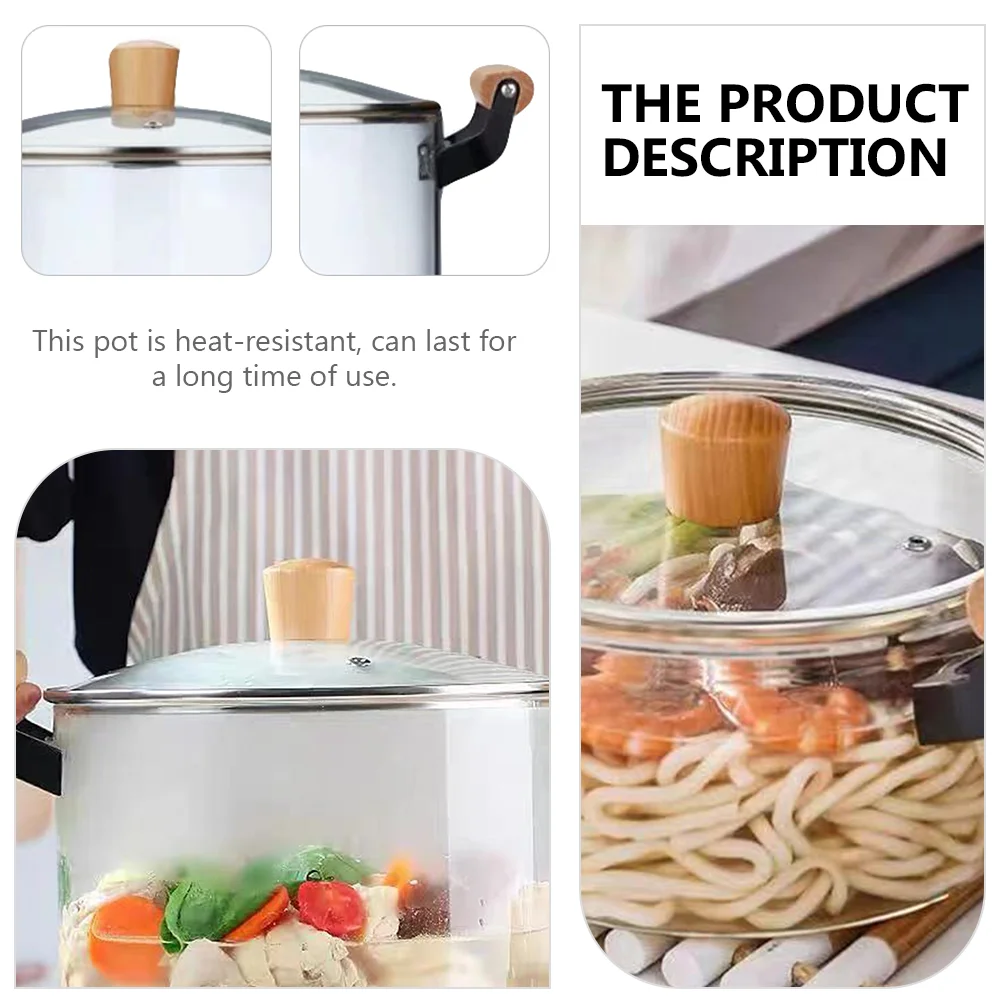 Стеклянная кастрюля для супа кухонная лапши термостойкие кухонные инструменты 2