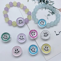 3pcs smiley face beads for handmade jewelry bracelet necklace accessories big hole beaded diy mobile phone chain