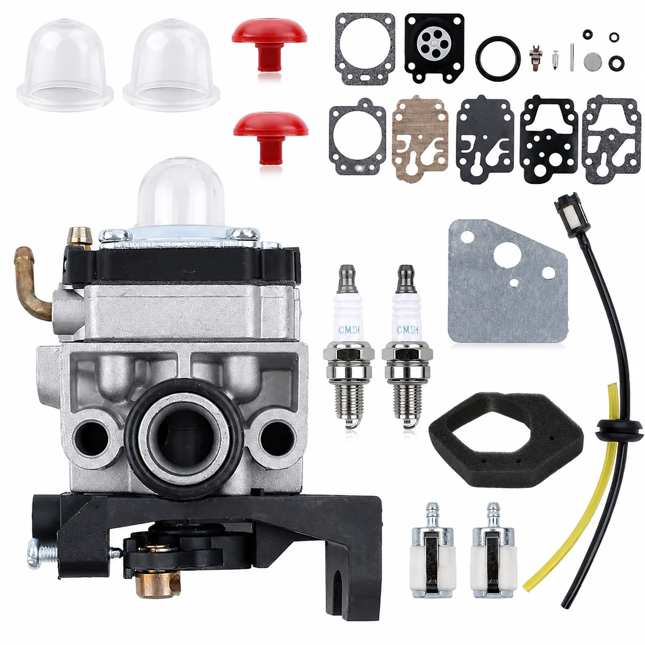 Фото Комплект для обслуживания карбюратора Honda GX25 GX35 UMS425E UMK425E UMK435E с топливным фильтром, свечой зажигания, масляными фильтрами, масляным шлангом и прокладкой. №1