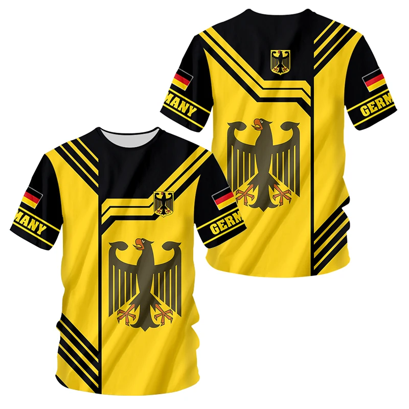 

Germany Flag Football Jersey Summer Men Soccer Plus Size Germany Emblem T-shirts Short Sleeve Deutschland Clothing Dropshipping