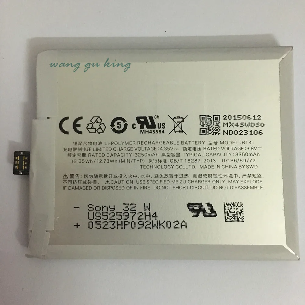 100% Оригинальный резервный новый аккумулятор BT41 3350 мАч для MEIZU MX4 Pro с номером