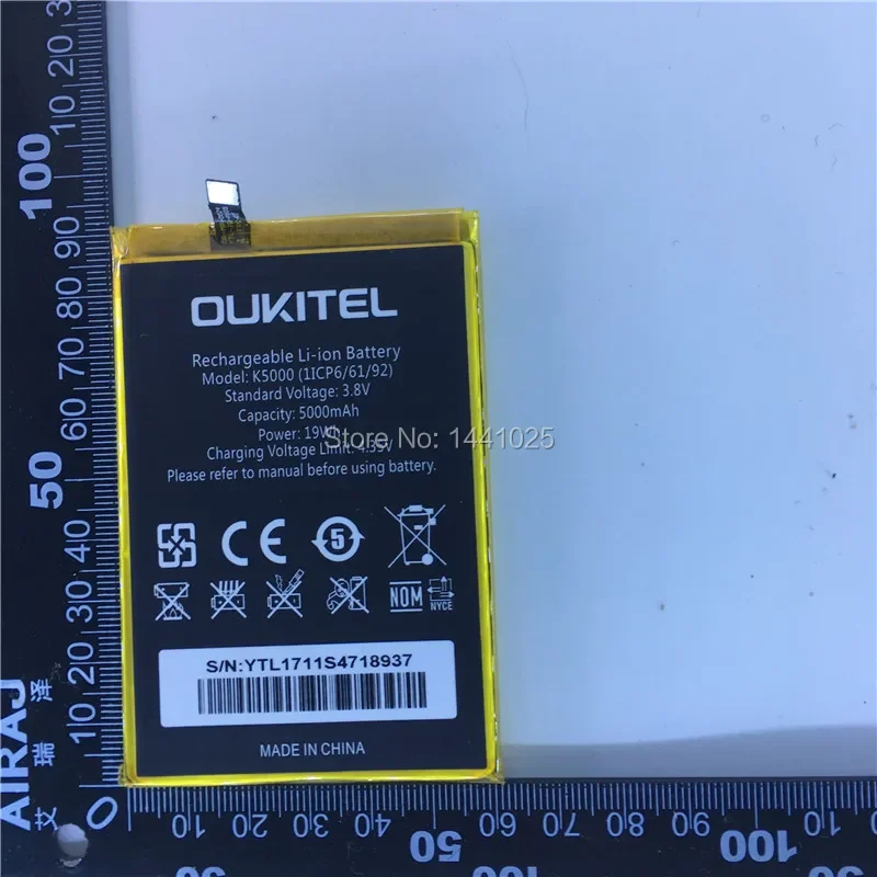 В наличии для аккумулятора OUKITEL K5000 5000 мАч новая дата производства длительное