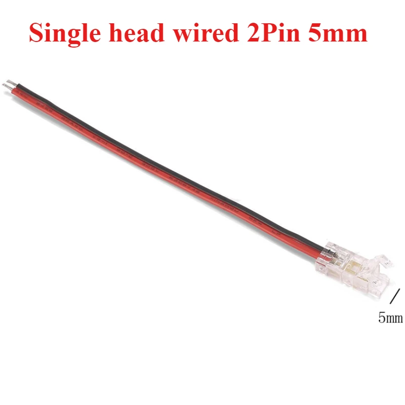 

5-50 шт. COB светодиодный разъем 5 8 10 мм, подключение без пайки, мини-пряжка FCOB RGB CCT, светодиодные ленты, 2-контактный разъем с проводом