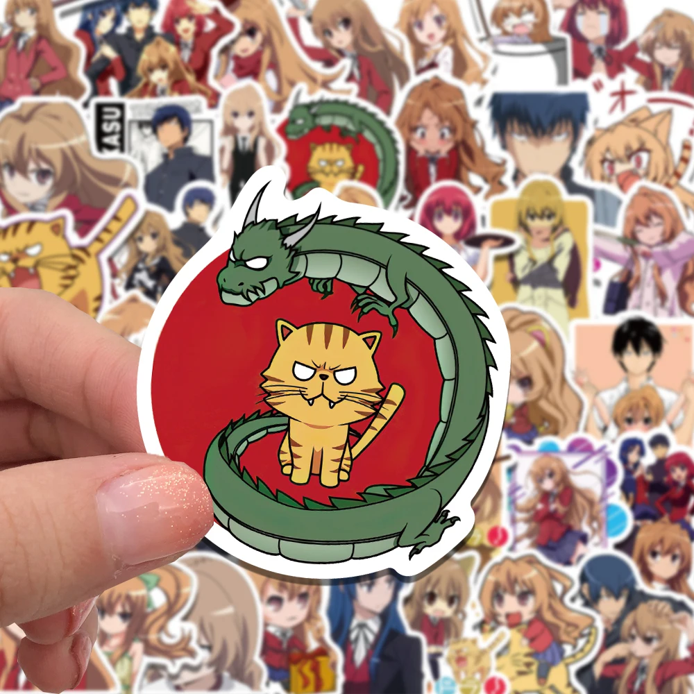 Наклейки виниловые водостойкие в стиле аниме &quotторадора&quot для бутылок с водой