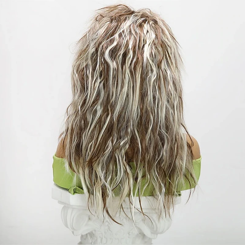 HAIRJOY 24-дюймовый синтетический парик для женщин 70S 80S длинный вьющийся коричневый