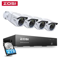 zosi 4k 8ch poe security camera systerm 8mp h 265 2tb nvr set ip66 weatherproof color night vision video surveillance kit