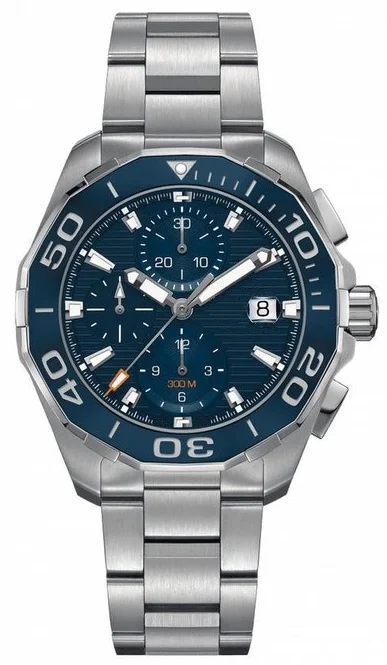 

Мужские кварцевые часы с хронографом, синие керамические часы