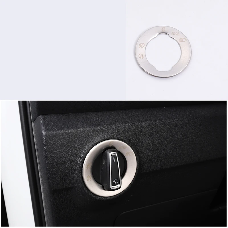 

Lsrtw2017 Car Headlight Switch Knob Control Ring Trims Decoration for Volkswagen Vw T-roc 2017 2018 2019 2020 2021 Accessories