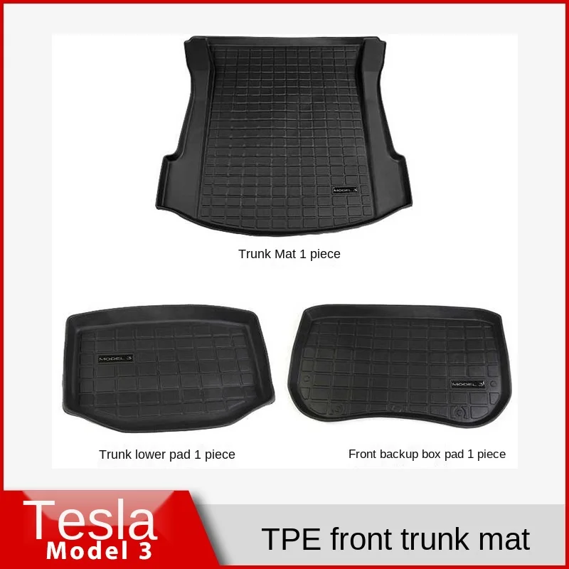 

For Tesla Model 3 Trunk Front and Cargo Durable Mat Car Accessorie Thermoplastic Elastomer Modification Pad Auto Accessori