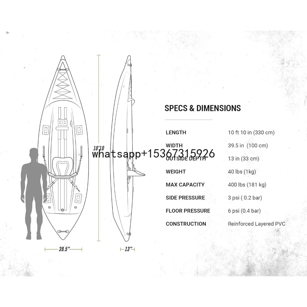 Надувной рыболовный каяк Steelhead — надувной для рыбалки включает весло сиденье