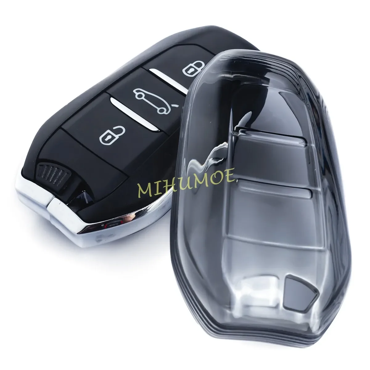 

Для Peugeot 308 508 2008 3008 5008 Citroen C3 C5 Aircross C4 DS3 DS7 Crossback черный прозрачный брелок для ключей чехол брелок