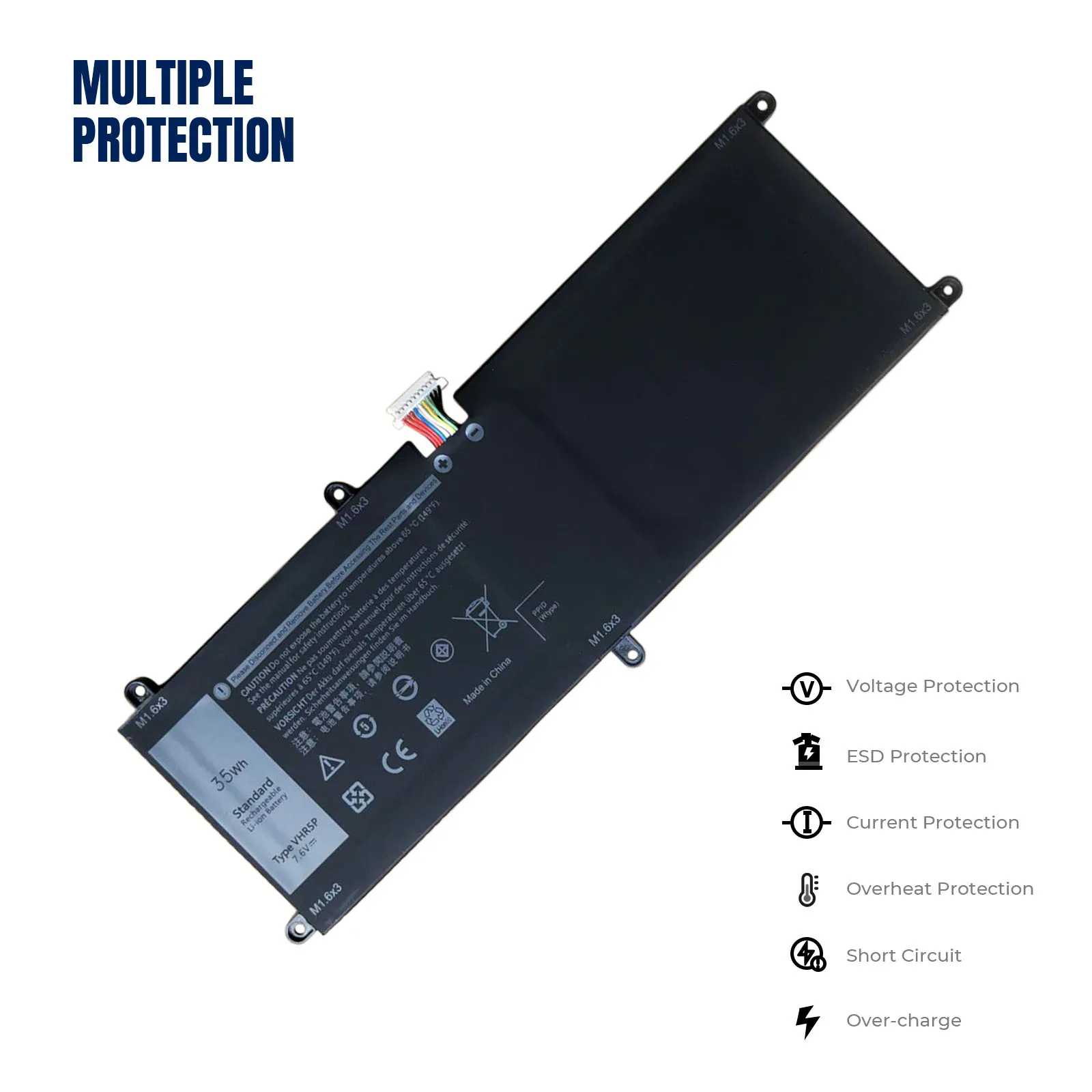 YOOFAN 7 6 В 35 Втч VHR5P аккумулятор ordenador портативный для планшета DELL Latitude 11 5175 5179 серии