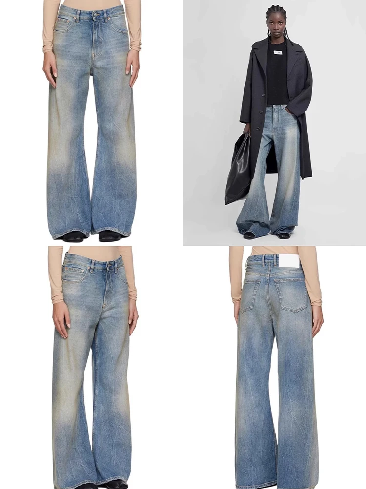 Женские расклешенные джинсы VanessaLab Micro винтажные синие брюки со средней талией