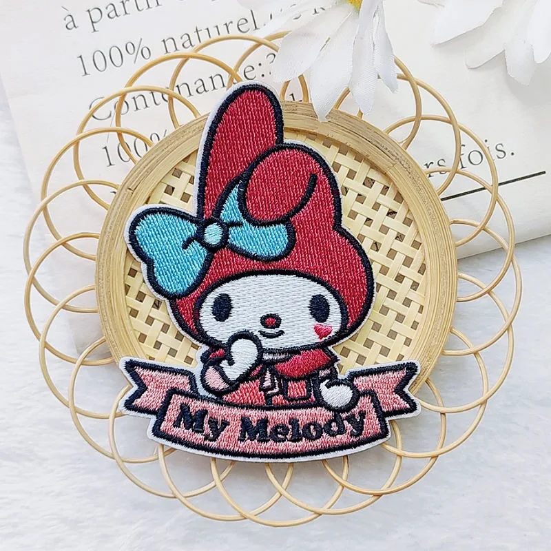 Новинка Sanrio Cinnamoroll Kuromi мультяшная Милая ткань с вышивкой патч для обуви сумки