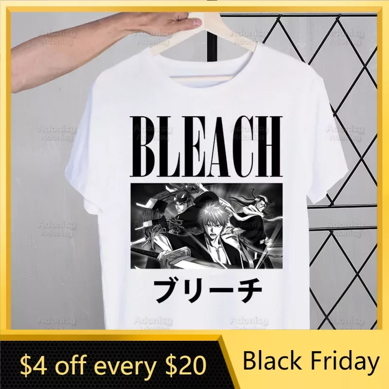 

Kurosaki Ichigo Tekkou Skull T Shirt Men New Casual Short Sleeve Bleached Anime Bleach Tshirt Homme Manga Unisex T-shirt Tees
