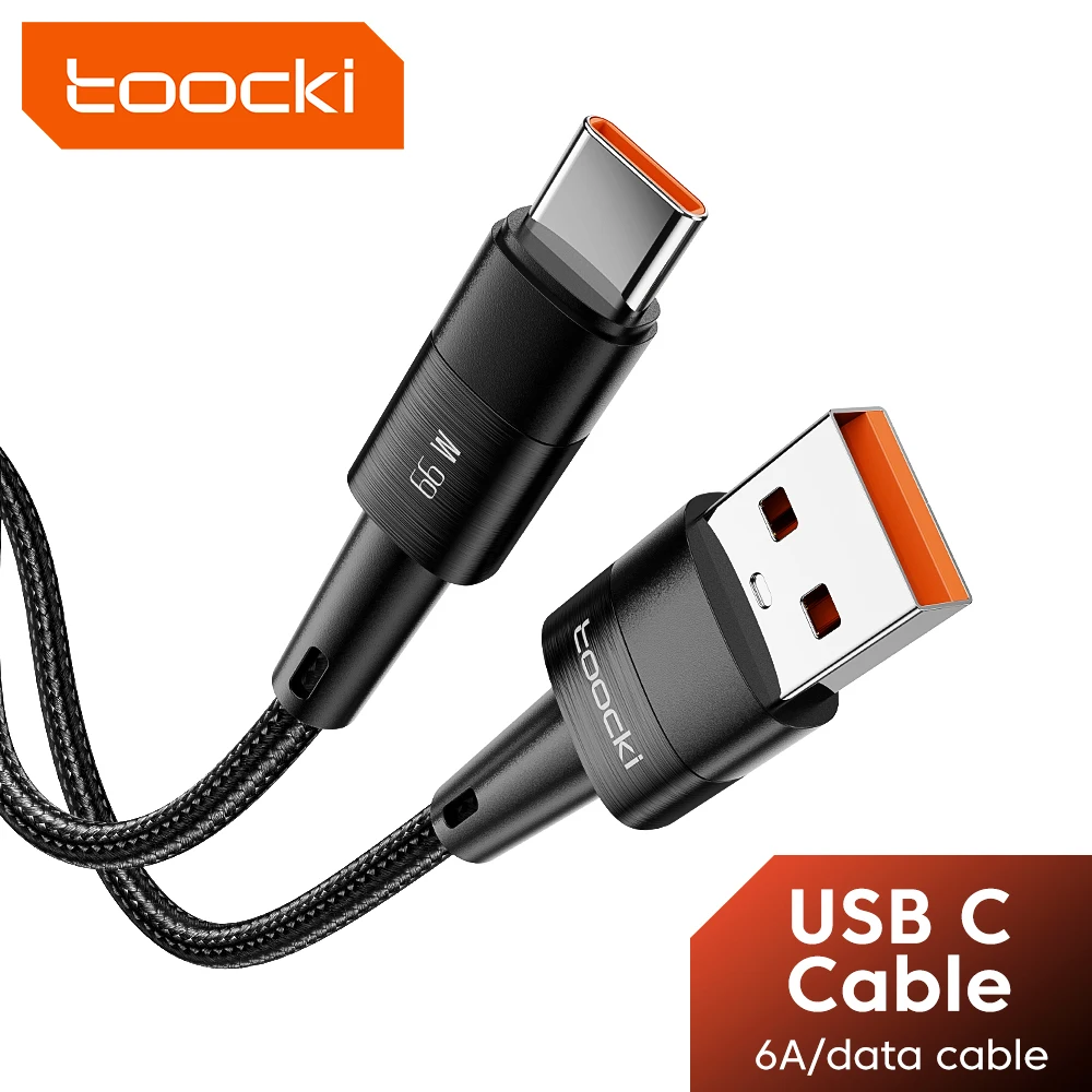 

Toocki 6A USB Type C Cable Quick Charge QC4.0 66W For Xiaomi 12 Poco f3 f4 Huawei Realme Fast Charging Charger Cable Type C Cord