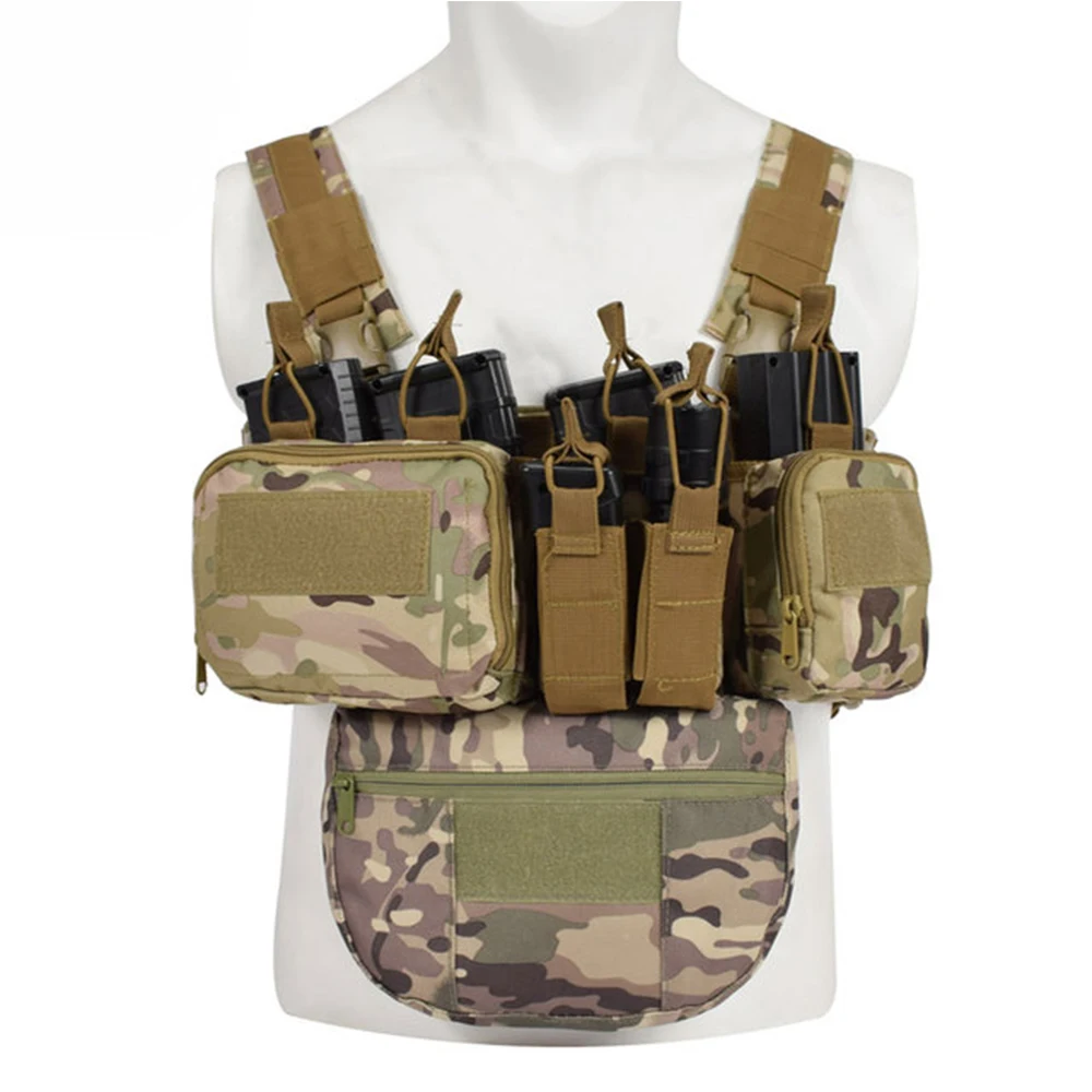 

CS Match Wargame TCM Chest Rig Airsoft Tactical Vest Military Gear Pack Magazine Pouch Holster Molle System Waist Men Nylon Swat