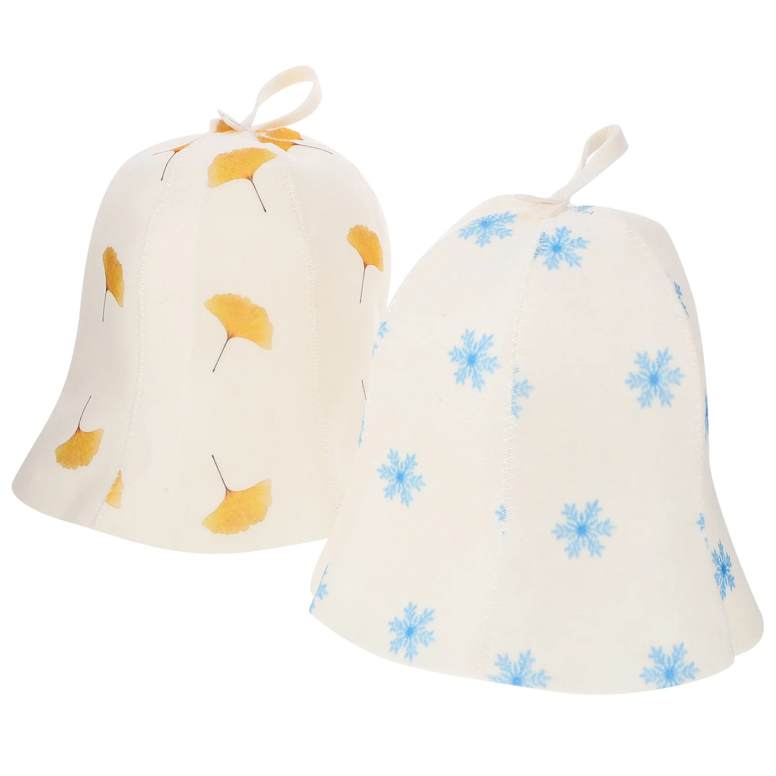

2 Pcs Sauna Hat Comfortable Felt Portable Ginkgo Household Bathing Women Shower Accessories Supplies Miss