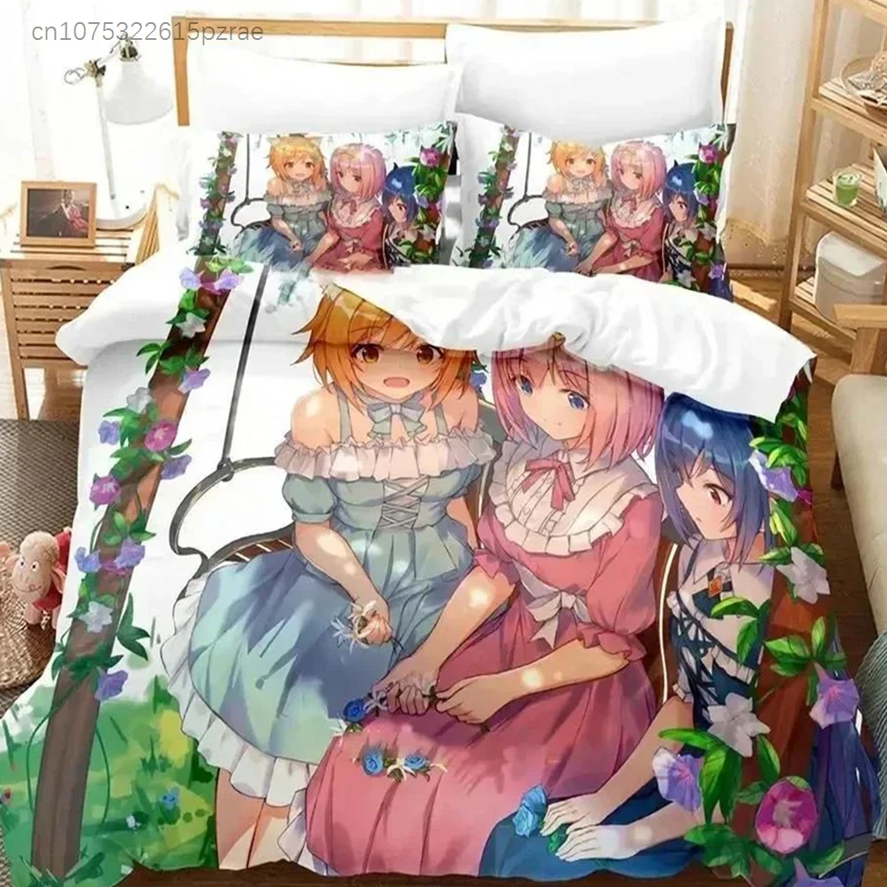 Фото Аниме-игра Princess Connect! Комплект постельного белья ReDive: пододеяльник, наволочки, одеяло. Размеры King, Queen. Для мальчиков и взрослых. №3