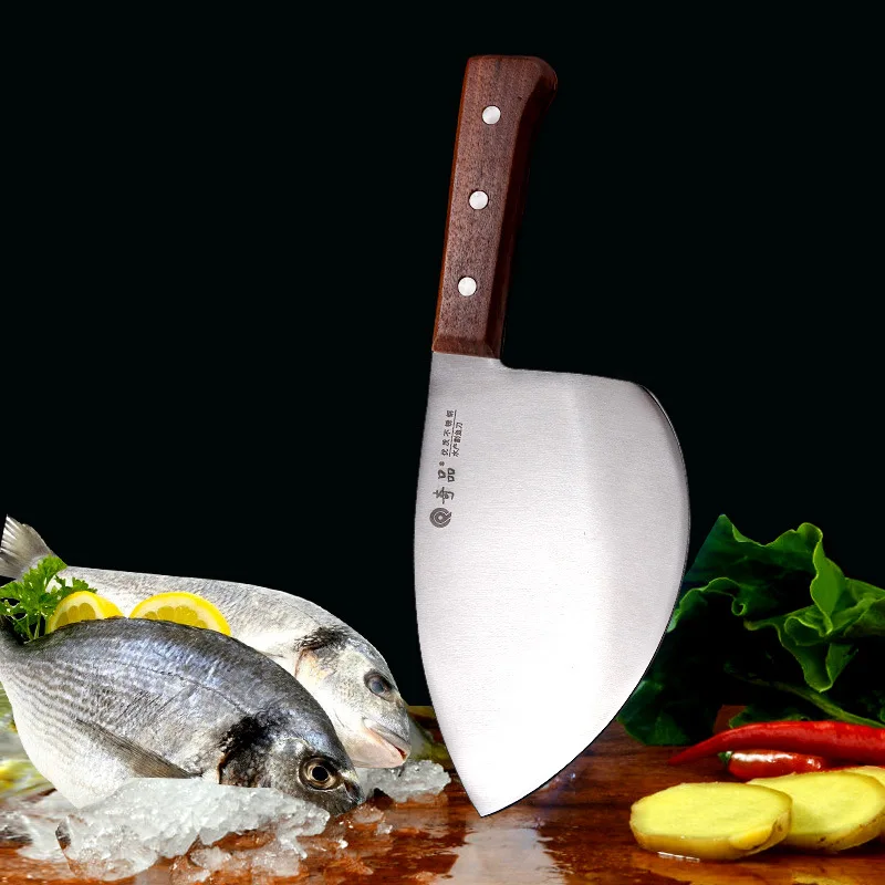 

Нож Мясницкий 6,5 дюйма, нарезка рыбы, кованые кухонные ножи для резки овощей и мяса, деревянная ручка, инструменты для готовки, китайский мес...