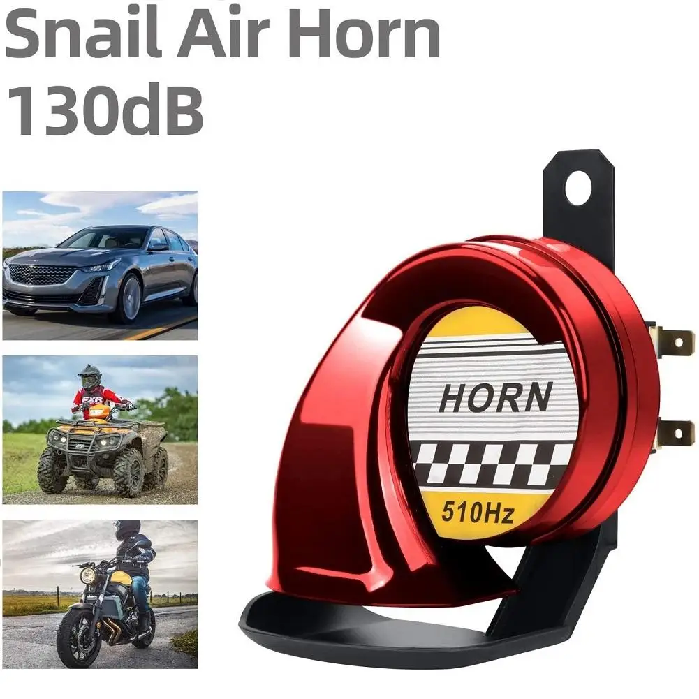 

Universal Snail-shaped Horn 130db High Tone Waterproof Electric Air Horn Modified Accessories For Motorcycle Auto Car Scooter
