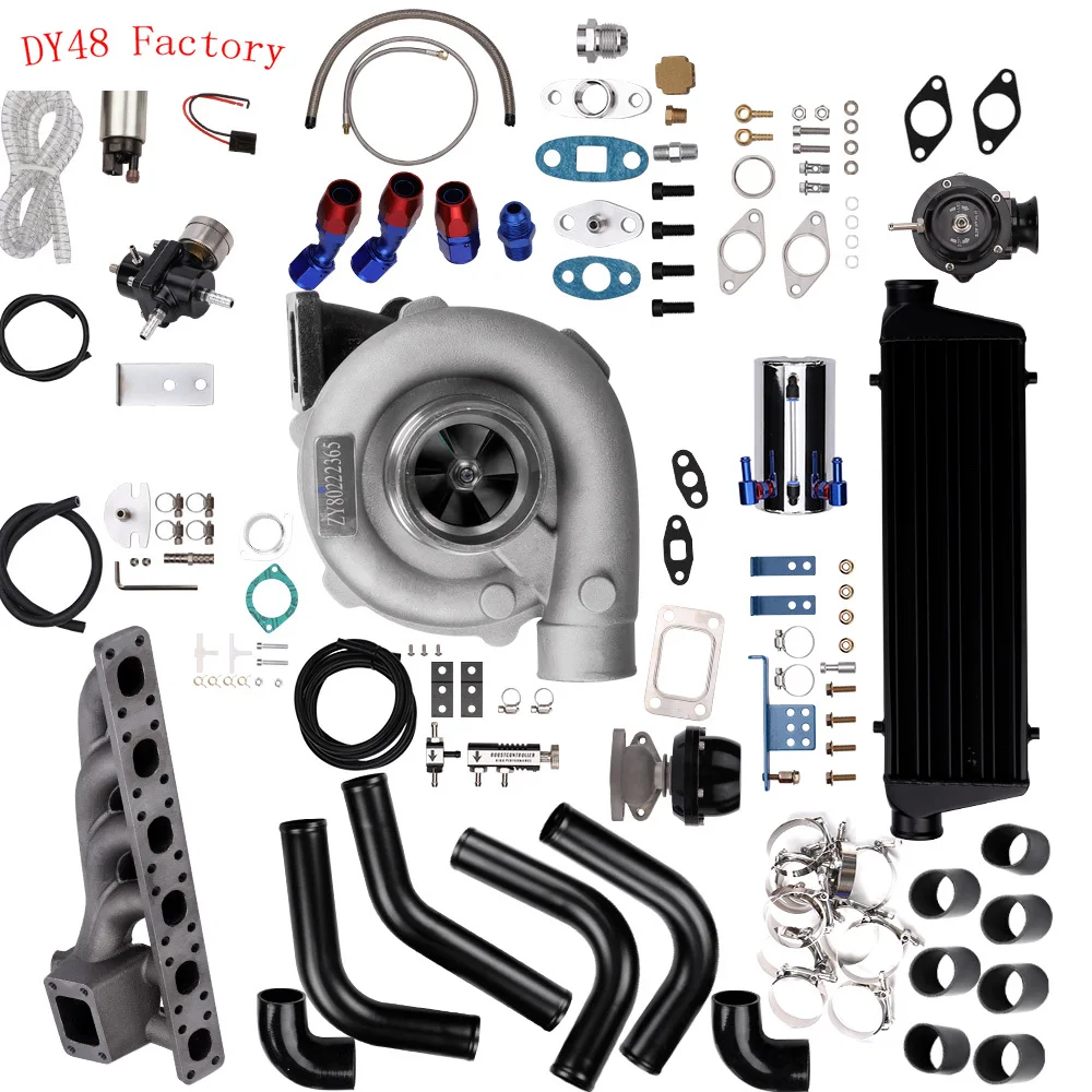 

12 PCS Turbocharger Kit T3 T4 Turbo Intercooler Piping Kit for BMW E46 E36 325i 325is i6 1991-1995