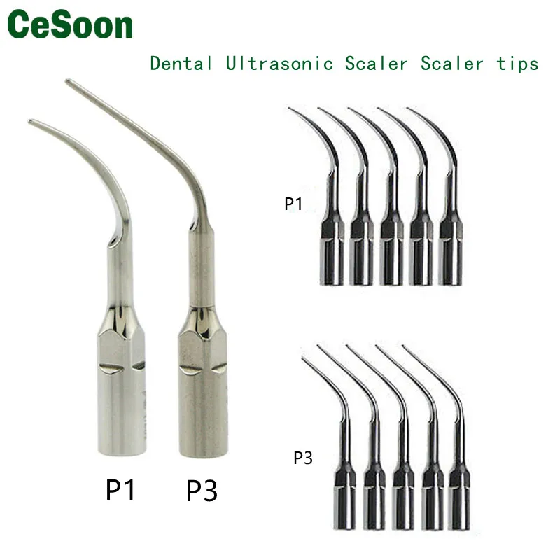 

5Pcs P1 P2 Dental Equipment Ultrasonic Scaler Turbine Tips Instruments Apex For EMS Woodpecker Satelec Handpiece Tool Materials