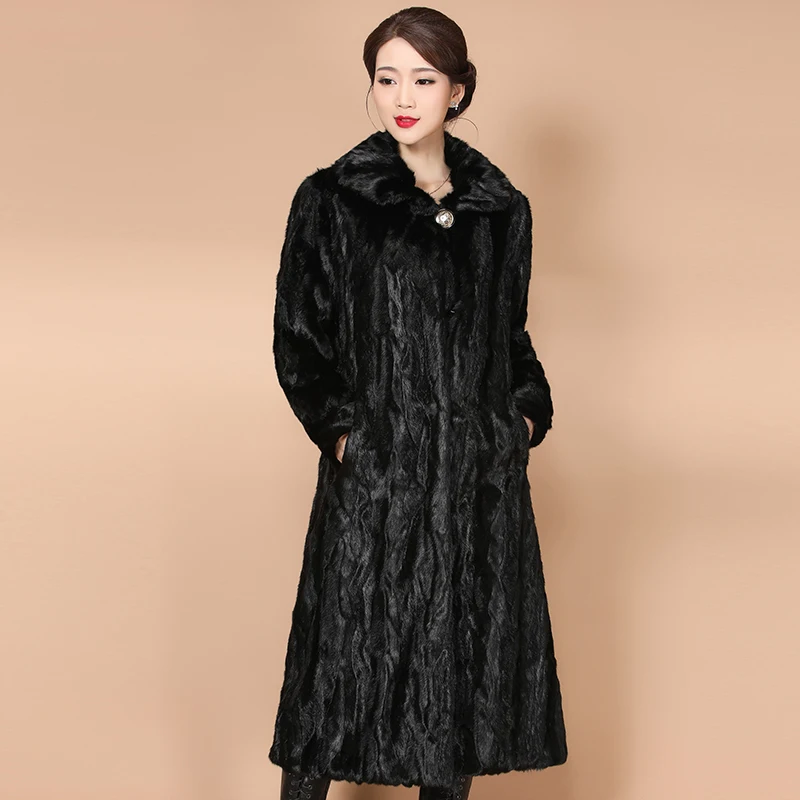 2023 Winter Warm Mink Fur Jacket Loose Female High-end Fur Jackets Parka Women Luxury Coat Long Thicken Fur Coats Plus SizeM-5XL