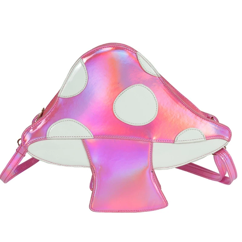 

Women Girl Mushroom Shape PU Leather Handbag Adjustable Strap Shoulder Messenger Crossbody Bag Satchel Tote Purse