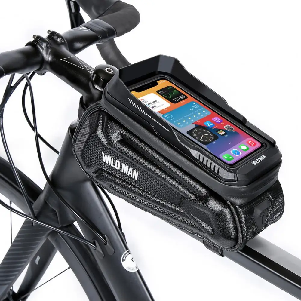 

Bicycle Bags Panniers 1.2L Rainproof Bike Frame Pouch Cuttable Fastener Tape Anti-Scratch Compartment design Top Tube Bag