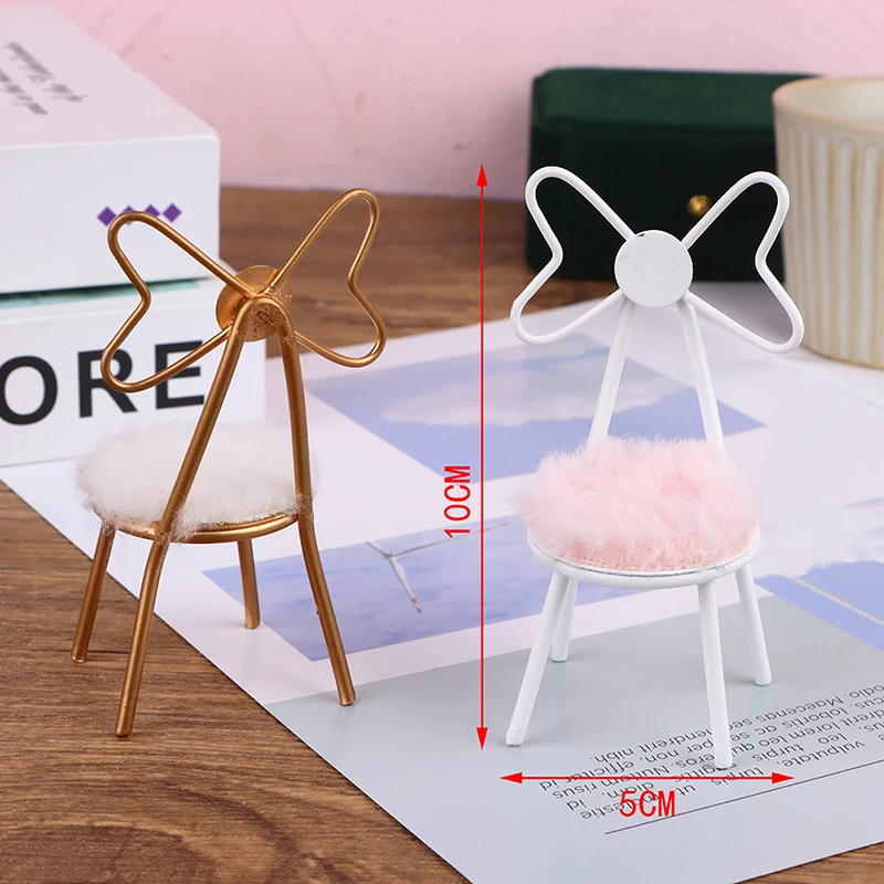 

1/12 Dollhouse Miniature Furniture Metal Butterfly Chair Doll House Accessories DIY Toys For Baby Kids