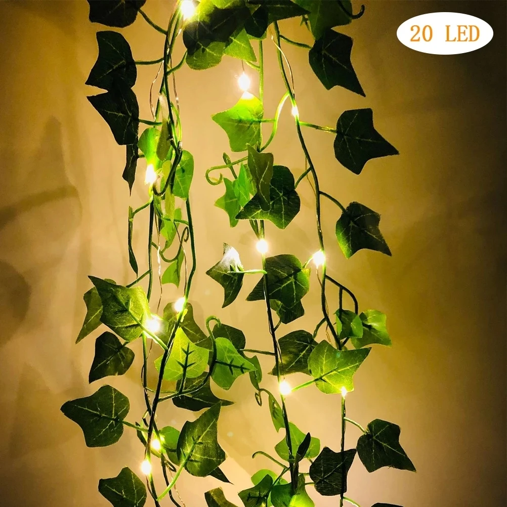 

Artificial Ivy String Night Lights Green Leaf Vine Lights Home Decorative Garland Lamp for Christmas Living Room Decor 2M 20LED