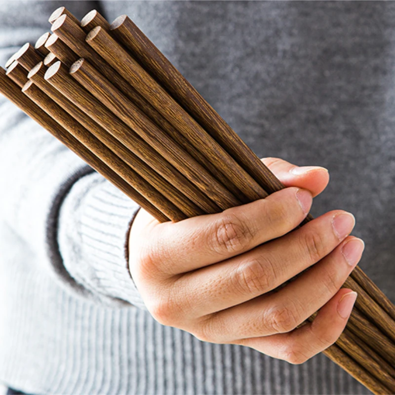 

10 пар палочек для еды, многоразовые деревянные бамбуковые китайские японские палочки для еды, деревянные палочки для еды