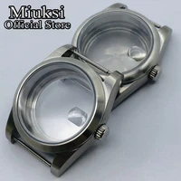 miuksi 36mm40mm silver brushed watch case sapphire glass fit nh35 nh36 eta2824 2836 pt5000 miyota8205 8215 dg2813 3804 movement