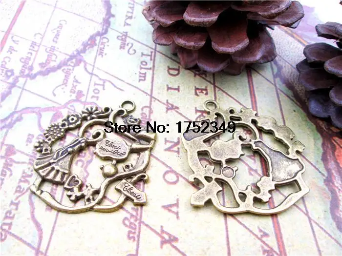 25 шт.-фотоподвеска в виде венка ангела 42x43 мм