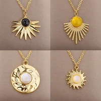 vintage turquoise sun pendant necklaces for women goth choker chain necklace stainless steel wedding jewelry gifts collier femme