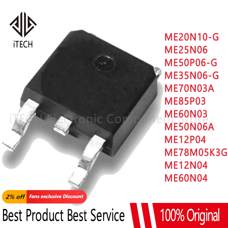 5PCS ME20N10-G ME25N06 ME50P06-G ME70N03A ME85P03 ME60N03 ME50N06A ME12P04 ME78M05K3G ME12N04 ME60N04 TO-252