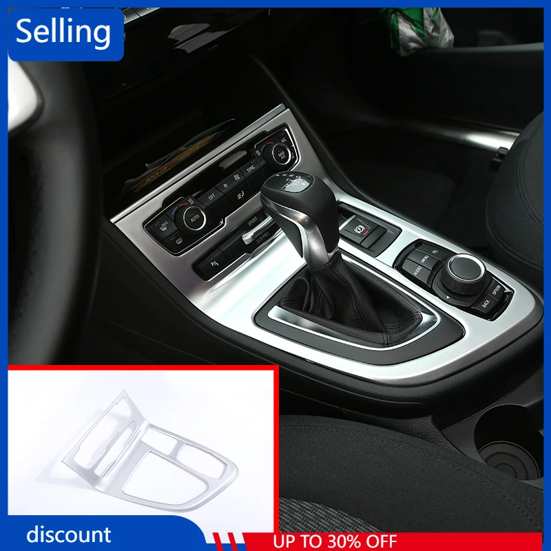 

For BMW 218i Gran Tourer F46 2015-2017 Car Accessories 1 Pcs ABS Chrome Center Console Gear Shift Frame Cover Trim Silver fast