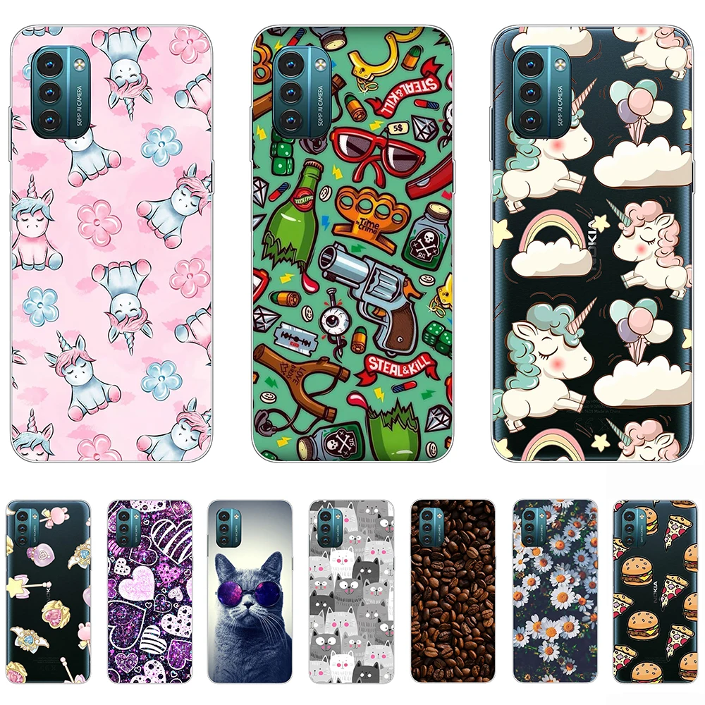 

Case for Nokia G21 Cute unicorn Tpu Silicon Shell Phone Case 6.5inch Soft Bumper TA-1418 Full protection Ultra-thin flexible Bag