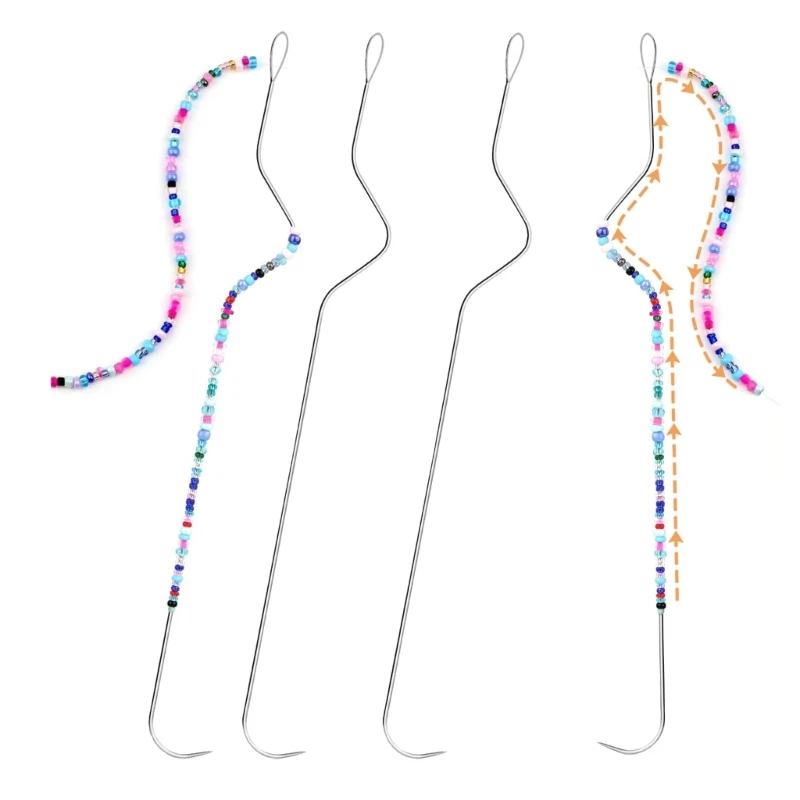 4 шт. игла-спиннер для бисера изогнутая игла из нержавеющей стали изготовления