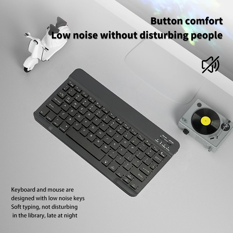 Portable Bluetooth-compatible 78-Key Keyboard for Tablet iPad PC Wireless Mouse Set Android Windows Gaming