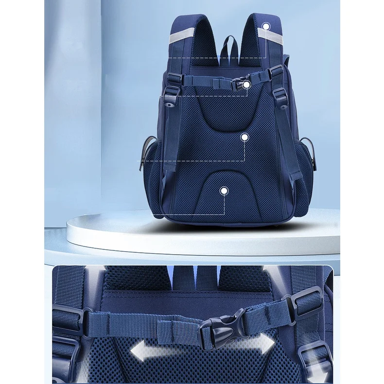 Primary Students Children Royal Blue British Style Simple Backpacks New Girl Boy Student Large Capacity Reflective School Bags
