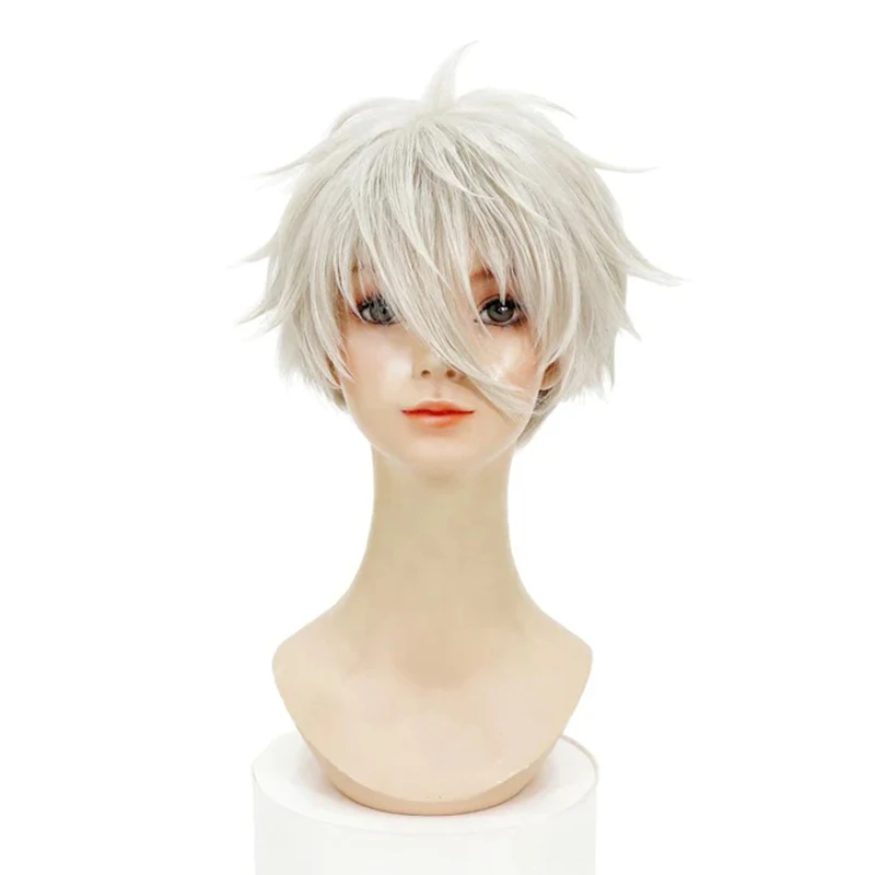 

Anime Blue Lock Seishiro Nagi Seishiro Cosplay Wig 30cm Silver White Hair Heat Resistant Cosplay Anime Wigs + Wig Cap